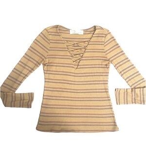 Vintage‎ Havana striped Long Sleeve Top​​
